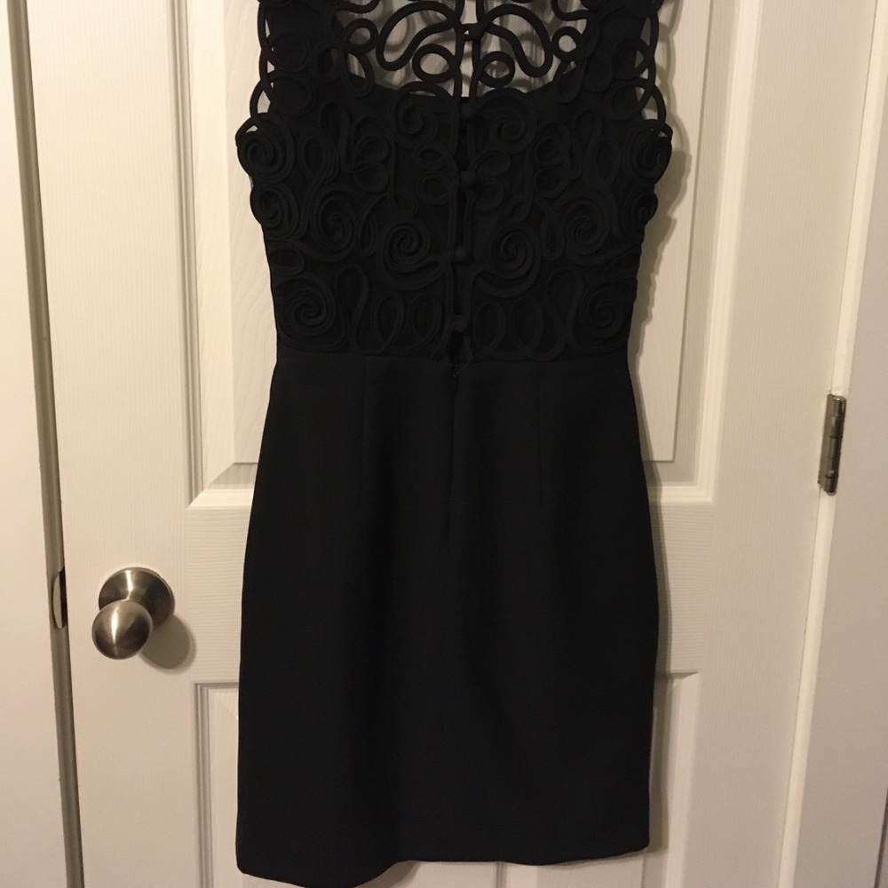 Ann Taylor vintage 90s little black dress w/ intricate back detail sz 6 - Picture 6 of 11